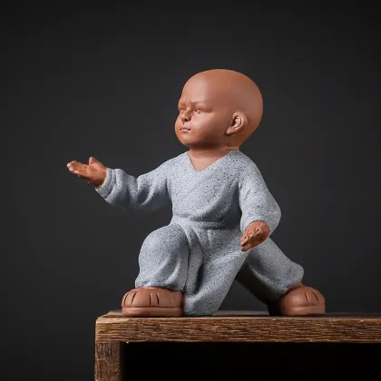 Tea Shop Accessories: Tai Ji Budda Statues, Kung Fu Tea Pets, Zisha Monks Statue & More