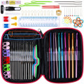 100Pcs/22Pcs DIY 22 Sizes Crochet Hooks Needles Stitches Knitting Craft Case Crochet agulha set Weaving Tools Sewing Tools