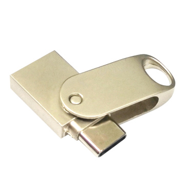 Металлический вращающийся портативный USB-флеш-привод Type-C