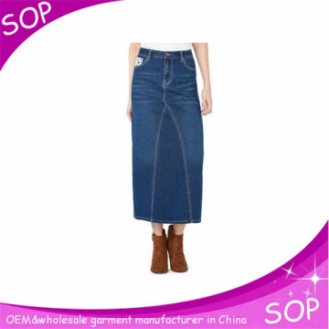 Women wholesale elegant long jean denim skirts