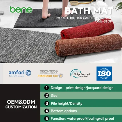 Benyi Carpet Bathmat 3d Design - 3 Pieces Bath Mats Set
