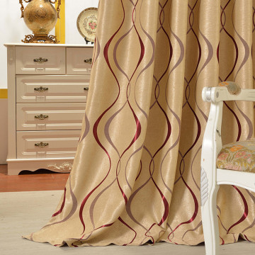 Simple curved shape jacquard curtain fabric