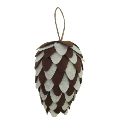 Christmas felt hanging pine cone ornament