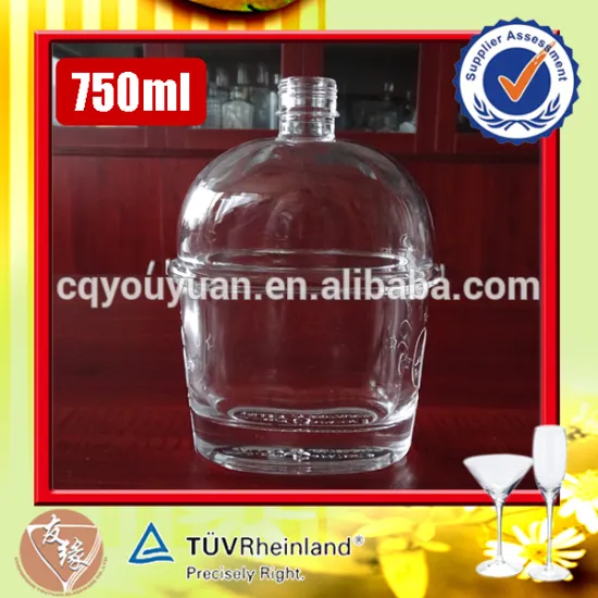 whisky brandy wine screw top super flint glass decorative glass bottles with cap 750ml spirits