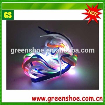 Wholesale Price washable nylon waterproof shoe laces light up led flashing shoelaces with battery
