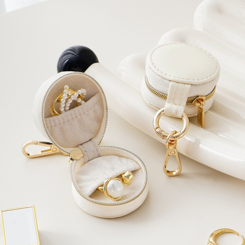 Portable mini Travel Round Velvet jewelry bag