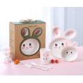 bunny shaped baby dinnerware set