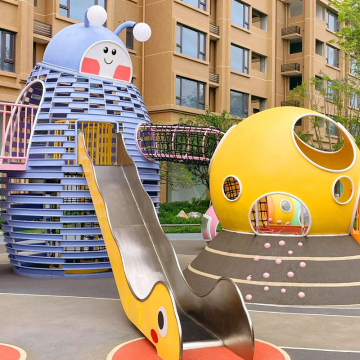 Animal Theme Park Playground Equipment with Slide and Climber