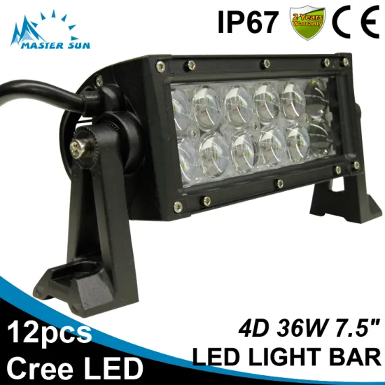 Waterproof 4D 7.5inch 36w led tractor work light car led light bar off road led light bar
