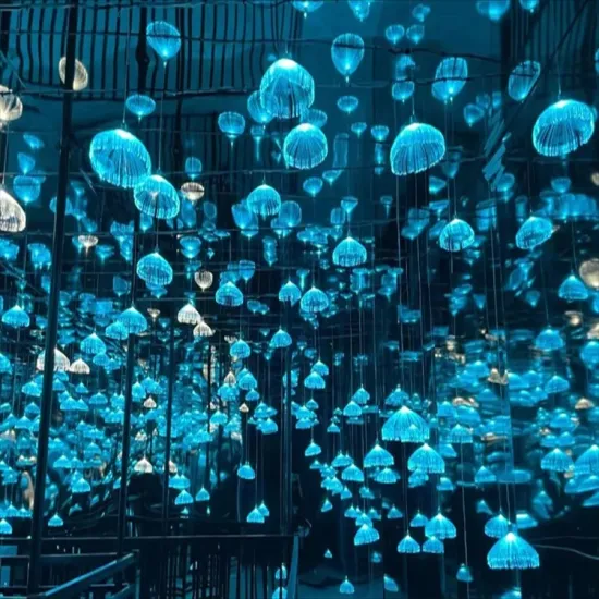 Multi-Color Holiday Garden Decor: Waterproof Jellyfish Fiber Optic LED Lights