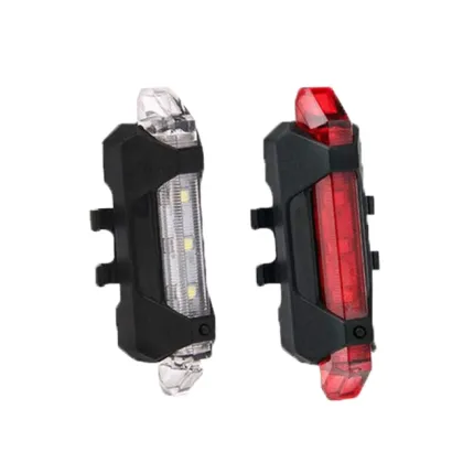 USB Rechargeable Bicycle Tail Light - LED Lamp for Night Riding