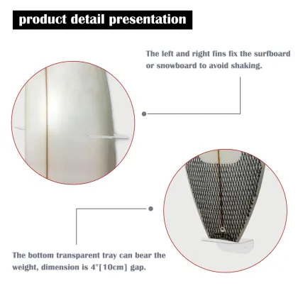 Clear Acrylic Surfboard Rack: Wall Mount Display Stand for Surfboards