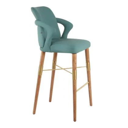 Italian light luxury light green bar chair