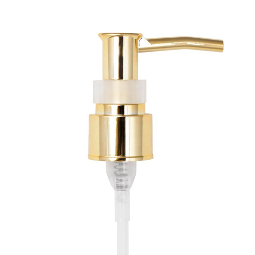 28mm 24 mm UV beschichtete Goldfarbe Kosmetikpaket Kunststoff PP Schraube Shampoo Seifenlotion -Spender Pumpe