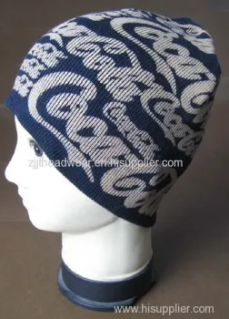 100% Cotton 4 Darts Knitted Beanie With Full Printing 
