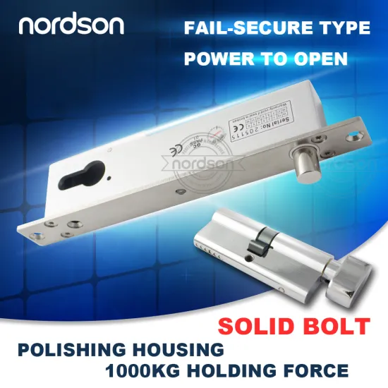Fail secure sturdiness narrow door electric bolt with cylinder and emergency key NI-600T