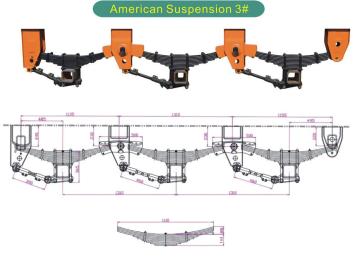 Orange American Type 3 Axle Mechanical Suspension