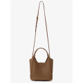 Simple and Stylish Leather Market Basket Bucket Bag