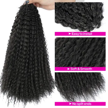 Brazilian Afro Curly End Hair Extensions Afro Kinky Synthetic Hair Fringes Straight itip Raw Virgin Hair