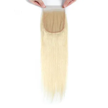 Wholesale 613 Blond 4*4 Lace Closure, Brazilian Straight Virgin Remy Human Hair Lace Closure
