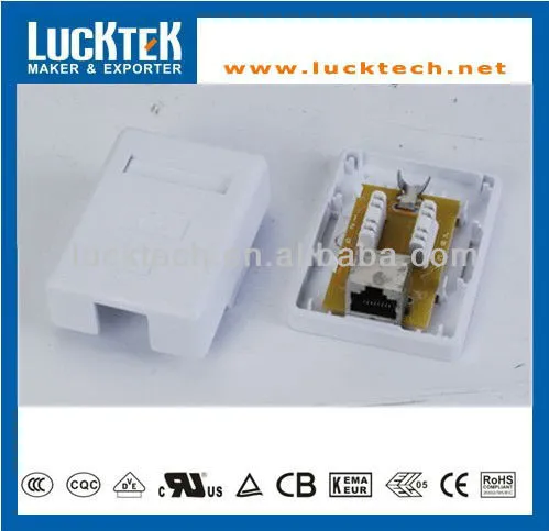 Cat.6 RJ45 2Port Surface Mount Box with P.C.B Jack