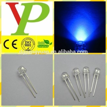 Low price blue led 5mm straw hat emitting color