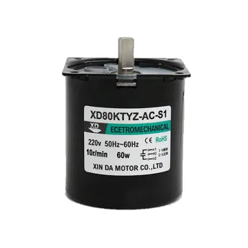 80KTYZ 220V 60W AC Permanent Magnet Synchronous Motor with Speed Reducer: Durable, Controllable Inversion Micro Engine
