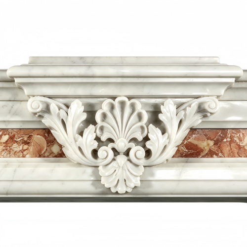 Classic French Marble Mantel with Color Inlay