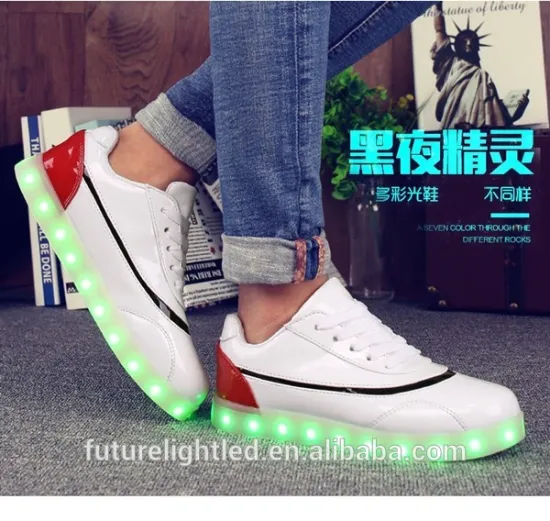 Unisex luminous shoes LED strip lights dance club shoes