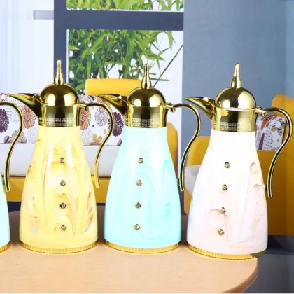 Arabic Style Luxury Metal Thermal Tea Pot - Golden Vacuum Thermos Kettle