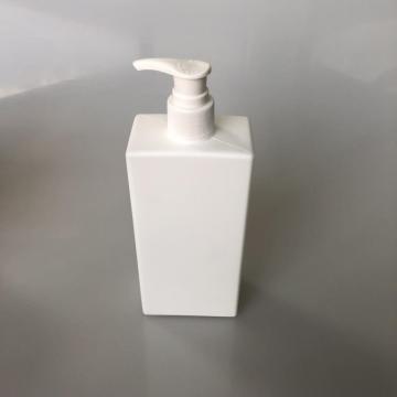 220ml white HDPE square bottle with lotion pump
