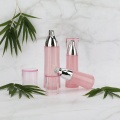 Pink waist glass cosmetic jar and bottle