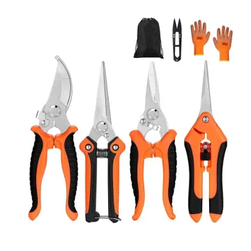 Professional 5-Pack Stainless Steel Garden Pruning Shears: Heavy Duty Bypass Pruning Tools for Gardening