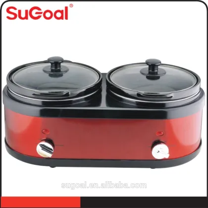 Red Housing Electric Ceramic Stew Pot Slow Cooker For Baby Cooking