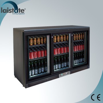 3 Sliding Door Stainless Steel Back Bar Fridge For Drinks