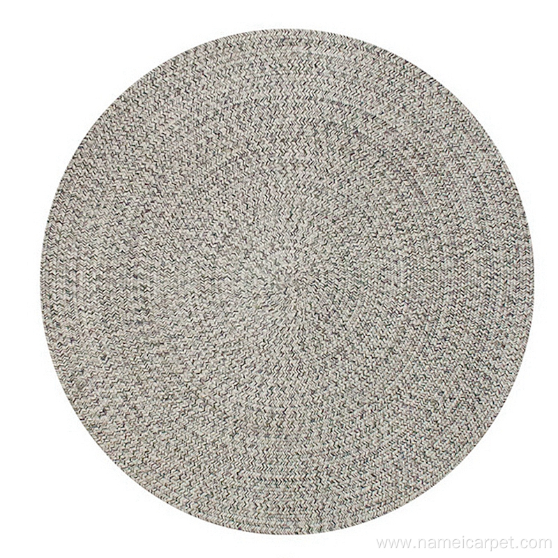 Polypropylene braided round synthetic patio outdoor rug