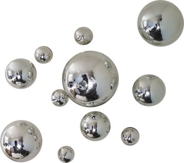 China Customized 304 Stainless Steel Hollow Mirror Home Decor Wall Sphere