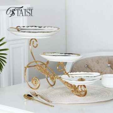 BRY003F Luxury Dinnerware Cake Stand Set - 3 Tier Display for Party and Celebration