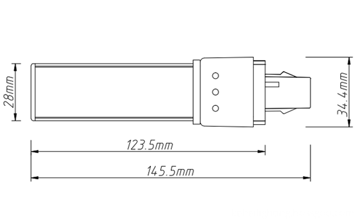 6w led tube light size PL-15-6W 