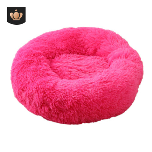 plush round pet litter kennels padded cat bed