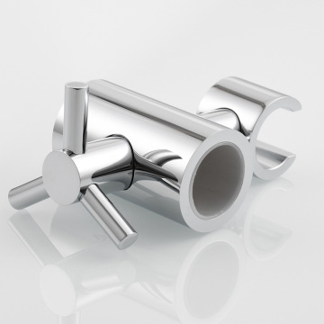 Wall-Mounted Premium Stainless Steel Showerhead Holder with Cross Handle