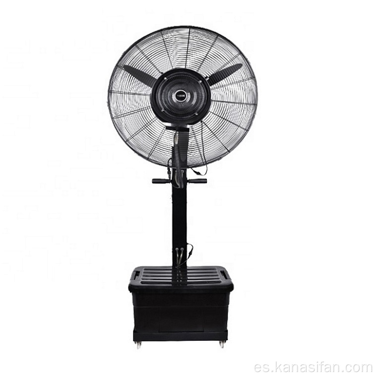 Ventilador de niebla de suelo con pedestal de metal de 3 aspas