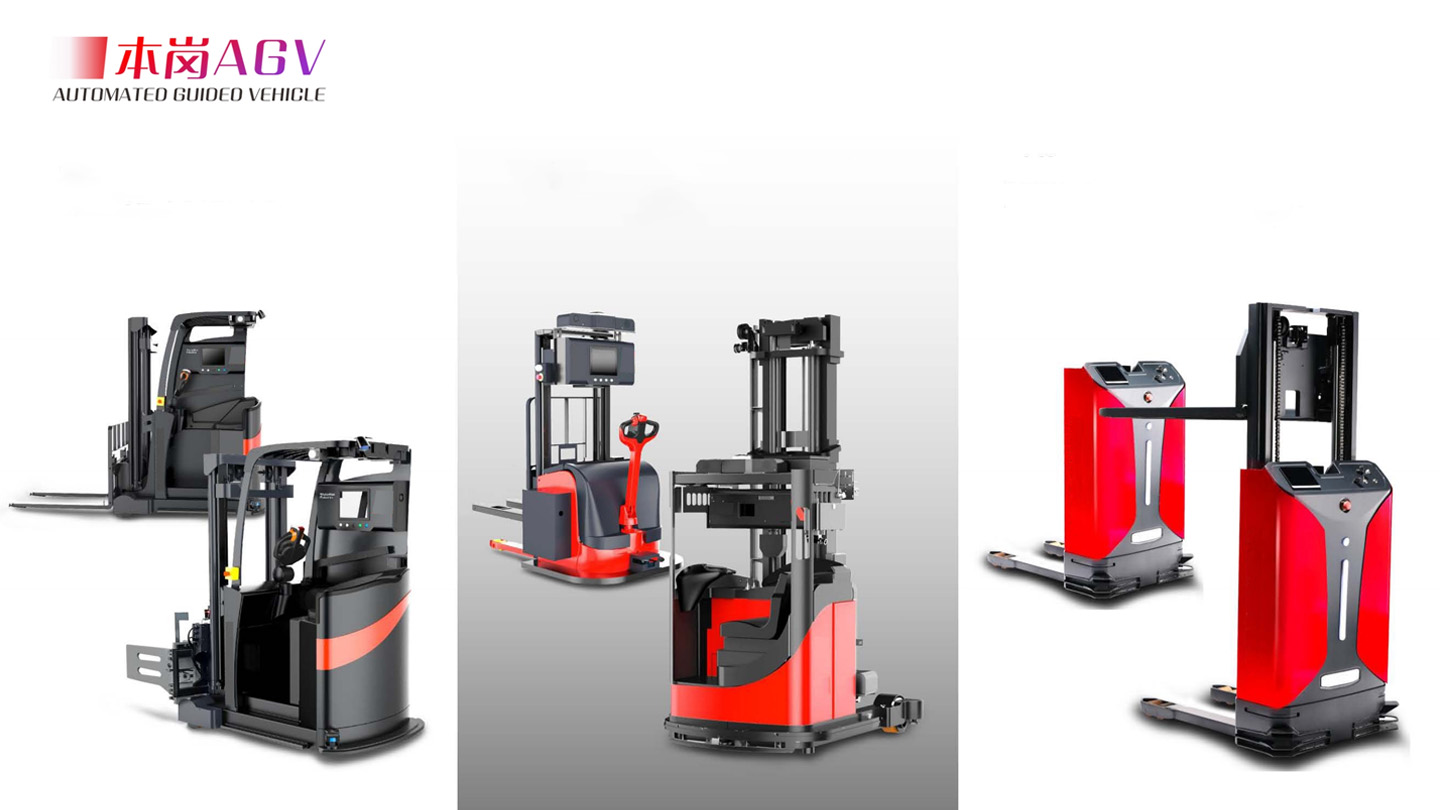 Вилочный погрузчик Modoga AGV в работе