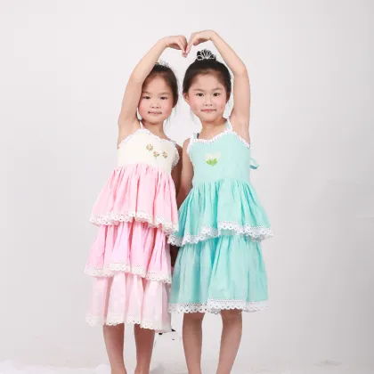 New Design Kid Girls Flower Clothing Dresses Boutique