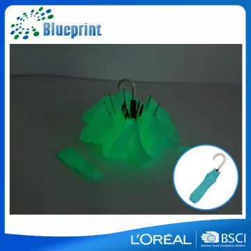 Newest design custom made windproof fold fluorescent umbrella