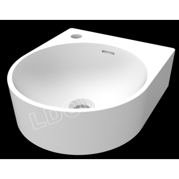 Wall Hung Round Solid Surface Bathroom Basin