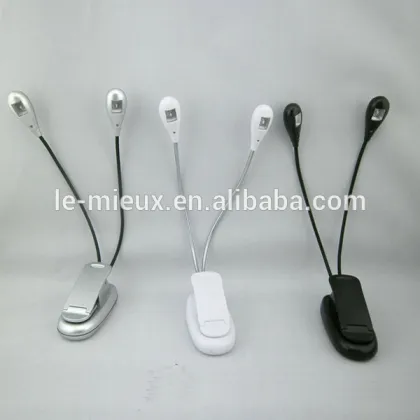 2 LEDs Book Clip Light Flexible Book Clip Light