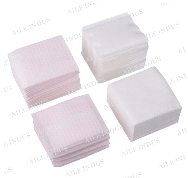 Square embossed cotton pad