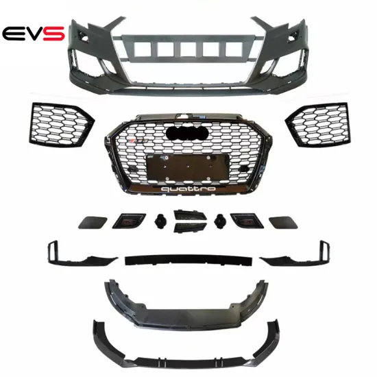 Auto Parts Front Bumper Assembly Grille Tail Lip Exhaust for Audi A3 Upgrade RS3 Model 2017-2019