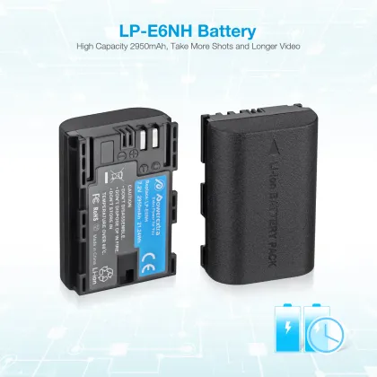 Powerextra Rechargeable LP-E6/LP-E6N/LP-E6NH 2950mAh 7.2V Camera Battery